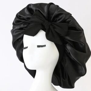 Velanico Black Satin Bonnet